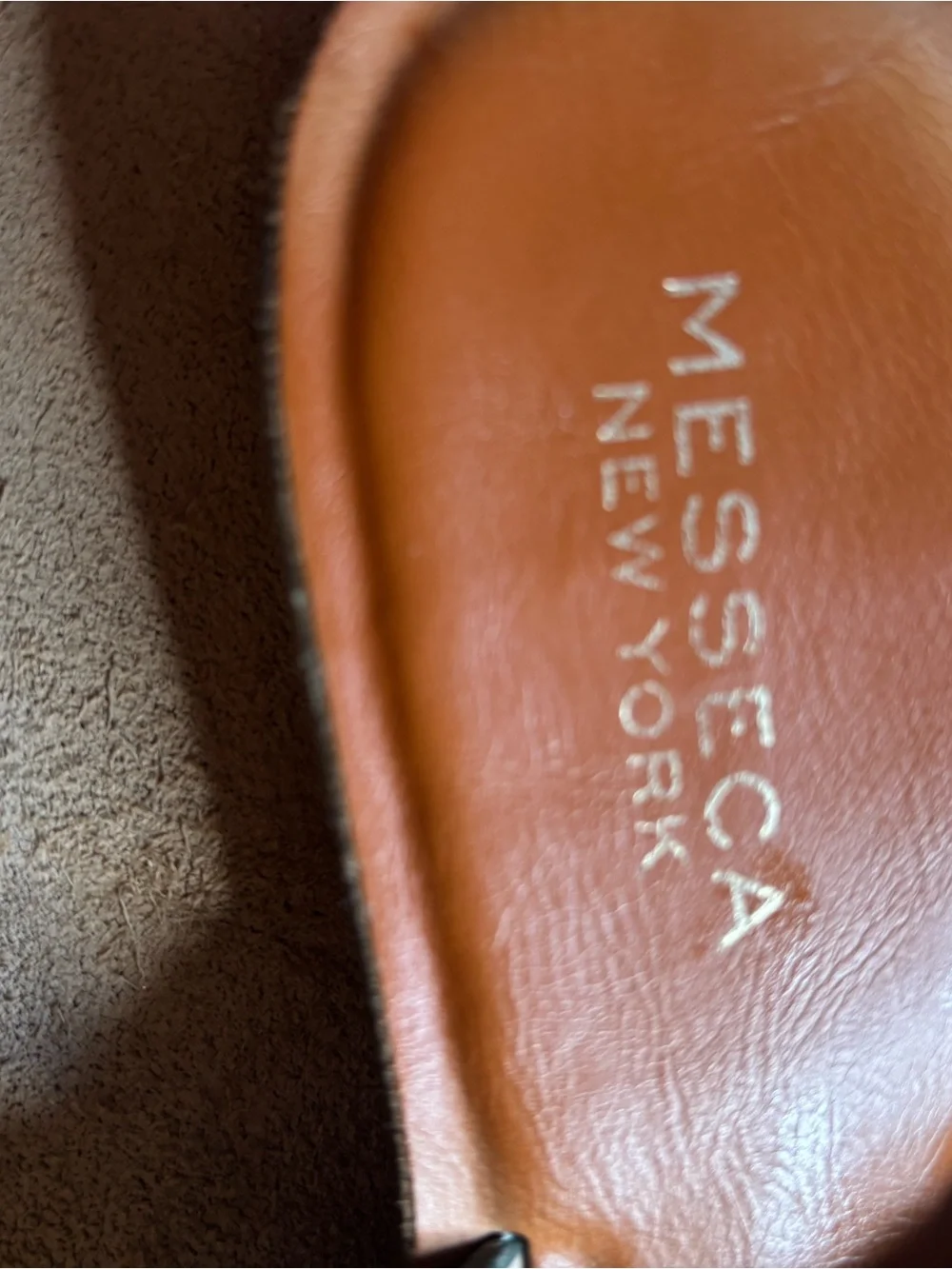 Ella Dark Green Leather Crossover Slide Mules